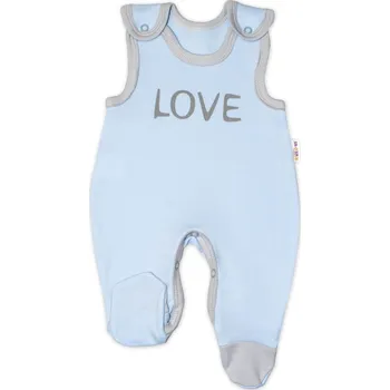 Dětská móda Baby Nellys Kojenecké bavlněné dupačky Baby Nellys, Love - modré Velikost: 68 (3-6m)