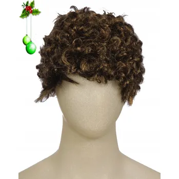 Karnevalová paruka Paruka ELFA SKŘÍTKA AFRO hnědá kudrnatá "murzyn"
