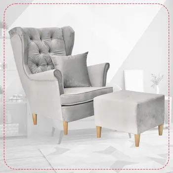 Křeslo Křeslo ušák Family Meble stříbrné