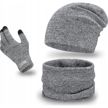 Čepice PaMaMi sada: čepice, nákrčník (rolák), rukavice, univerzální velikost, šedá