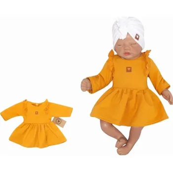 Kojenecké šaty Z&Z Dětské teplákové šatičky/tunika Princess - hořčicové Velikost: 62 (2-3m)