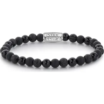Náramek Rebel & Rose RR-60033-S-S Black Rocks