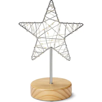 Vánoční dekorace 718223 - Tchibo - Dekorativní figurka s LED »Hvězda« - barva: hnědá