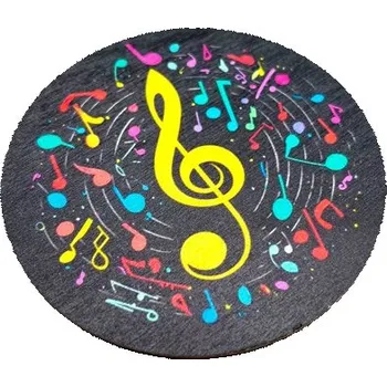 Dřevěný podtácek s potiskem barevného houslového klíče 1