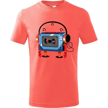 Chlapecké tričko DOBRÝ TRIKO Dětské tričko Walkman Velikost: 158/12 let, Barva: Korálová