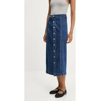 Dámská sukně Džínová sukně Answear.LAB tmavomodrá barva, midi, áčková A273.hos 59X, vel. XL