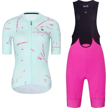 cyklistický dres RIVANELLE Cyklistický krátký dres a krátké kalhoty - PASSION - modrá/růžová