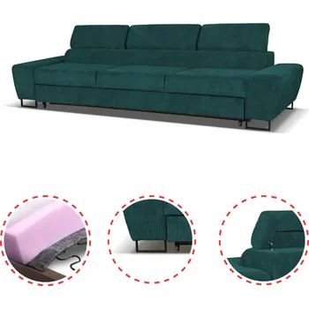 Pohovka Rozkládací pohovka / gauč pro 3 osoby Savio Family meble, zelený manšestr, s funkcí spaní