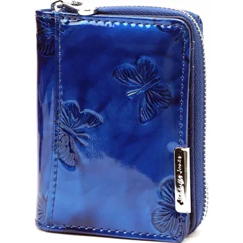 Peněženka Jennifer Jones peněženka z pravé kůže modrá - dámská