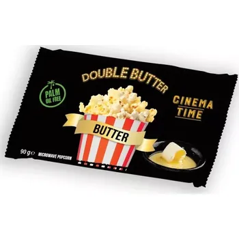 Popcorn CINEMA TIME Popcorn 90 g EXTRA MÁSLOVÝ (kukuřičné pukance s příchutí, bez palmového oleje, vhodné do mikrovlnky)