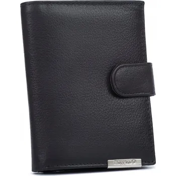 Peněženka Pánská kožená peněženka černá velká RFID pravá kůže na patentku