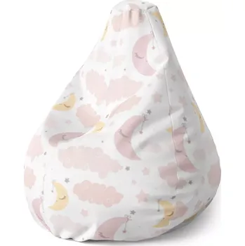 Sedací pytel Sablio Sedací vak Pear Měsíčky a obláčky - 70 x 95 x 15 cm