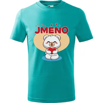 Dětské tričko s potiskem Medvídek se srdcem Velikost: 110 /4 roky, Barva trička: Emerald