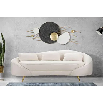 Sedací souprava Designová pohovka Yasmeen 185 cm krémová / zlatá