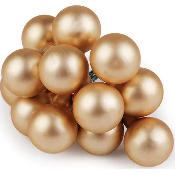 Vánoce Vánoční skleněná baňka na drátku Ø2,5 cm - mat a lesk Varianta: 6 zlatá mat, Balení: 12 ks