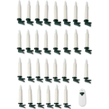 Vánoční dekorace Tchibo 718141 svíčky na vánoční stromek s LED bílé 30 ks