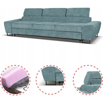 Pohovka Rozkládací pohovka/gauč pro 3 osoby Savio s funkcí spaní Family meble, světle zelená manšestr