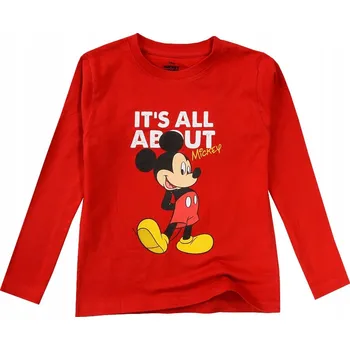 Chlapecké tričko EplusM dětské tričko s dlouhým rukávem bavlna červené velikost 110