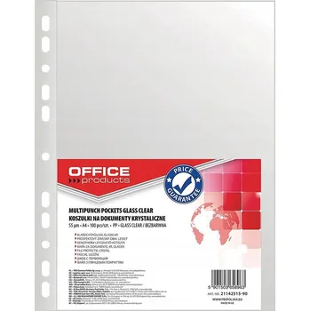 Obálky na dokumenty OFFICE PRODUCTS, PP, A4, křišťálově průhledné, 55 mikronů, 100 ks
