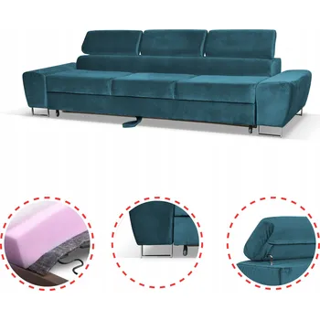 Pohovka Rozkládací pohovka / gauč pro 3 osoby s funkcí spaní Bosso Family meble modrý velur