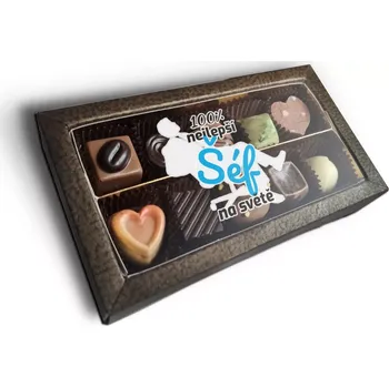 Bonboniéra Sablio Pralinky 100% nejlepší šéf na světě - 10 ks pralinek