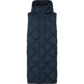 Dámská vesta 719147 - Tchibo - Dlouhá prošívaná vesta s kapucí - pro ženy - vel. 48 - barva: modrá