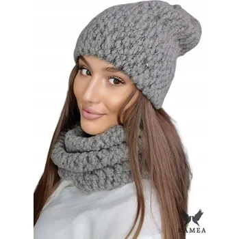 Čepice Kamea set čepice a nákrčník (rolák) univerzální velikost šedá