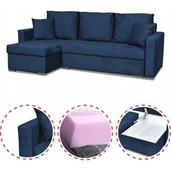 Sedací souprava Rohová Sedací Souprava Family Meble , látka, modrá