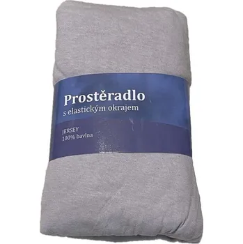 Prostěradlo JERRY FABRICS Prostěradlo Jersey Světle šedá Bavlna, 180/200 cm
