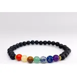 Náramek z minerálů - 7 čaker - Černá Láva