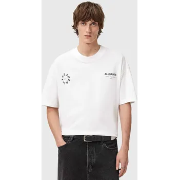 Pánské tričko Bavlněné tričko AllSaints M042PD bílá 00X, vel. XL