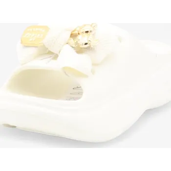 Dámské pantofle SAMLUX® Dámské bílé pantofle s mašlí A8601 Barva: White, Velikost: 40-41