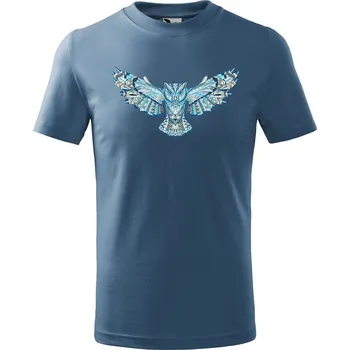 Chlapecké tričko Dětské tričko s potiskem Letící sova Velikost: 158/12 let, Barva trička: Denim