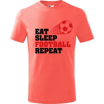 Chlapecké tričko Dětské tričko Eat sleep football Velikost: 158/12 let, Barva trička: Korálová