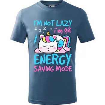 Chlapecké tričko DOBRÝ TRIKO Dětské tričko Not lazy Velikost: 158/12 let, Barva: Denim