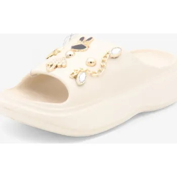 Dámské pantofle SAMLUX® Dámské béžové pantofle s ozdobným řetízkem A8602 Barva: Beige, Velikost: 36-37