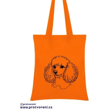 Nákupní taška Taška s potiskem Textilní taška, PUDLÍK, bavlněná, 41x37cm, mix barev, 1 kus Vyberte si barvu ZDE:: oranžová
