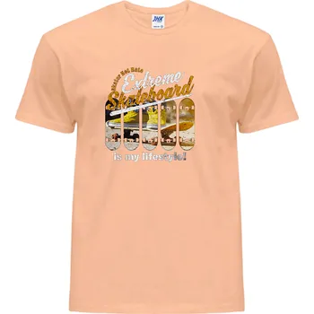 Pánské oblečení levne-bavlnene-tricko-potisk-extremni-skateboard Barva: Orange neo - meruňková, velikost: XL