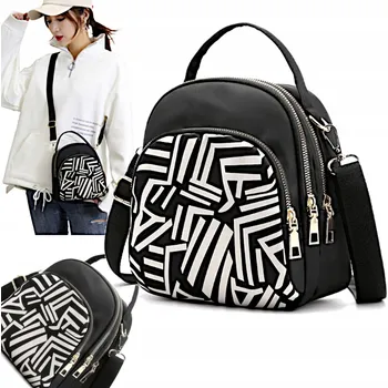 Městský batoh Malý dámský batoh kabelka přes rameno 2v1 černý batůžek městský školní