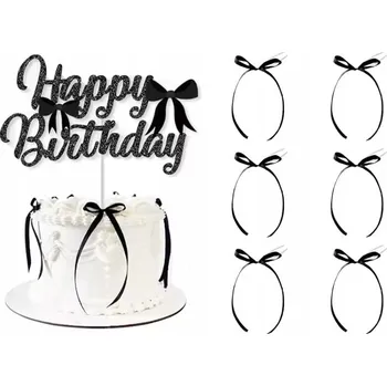 Stuhy na balónky, dort k dekoraci černé - 10 ks