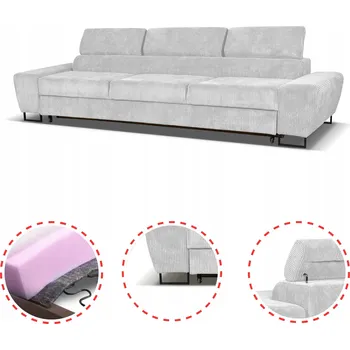 Pohovka Rozkládací pohovka/gauč pro 3 osoby Savio s funkcí spaní Family meble, šedý manšestr