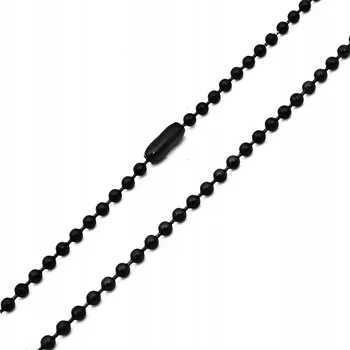 Řetízek Černý kuličkový řetízek se zapínáním, 60 cm, OCEL 316L
