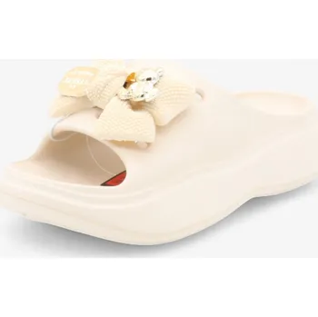 Dámské pantofle SAMLUX® Dámské béžové pantofle s mašlí A8601 Barva: Beige, Velikost: 36-37