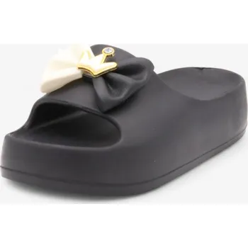 Dámské pantofle SAMLUX® Dámské černé pantofle s mašlí A8605 Barva: Black, Velikost: 41