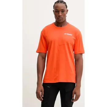 Pánské tričko Sportovní triko adidas TERREX JM7087 oranžová 22X, vel. XL