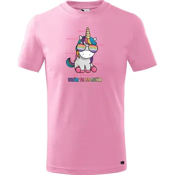 Chlapecké tričko Dětské tričko s potiskem Jednorožec Velikost: 158/12 let, Barva trička: Korálová