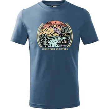 Chlapecké tričko Dětské tričko s potiskem Adventure in nature Velikost: 158/12 let, Barva trička: Denim