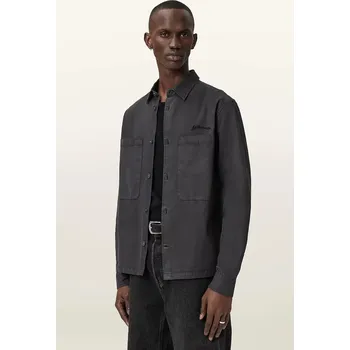 Pánská košile Košile AllSaints pánská, šedá barva, regular, s klasickým límcem, M076SD 90X, vel. M