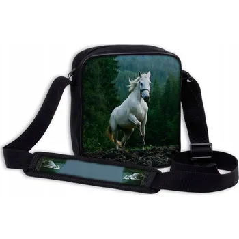 Kabelka MALÁ SVISLÁ TAŠKA S KONĚM 14 ŠKOLA POLSKO BÍLÁ