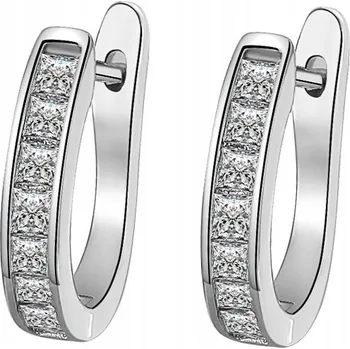 Náušnice Stříbrné náušnice s anglickým zapínáním a lesklými zirkony